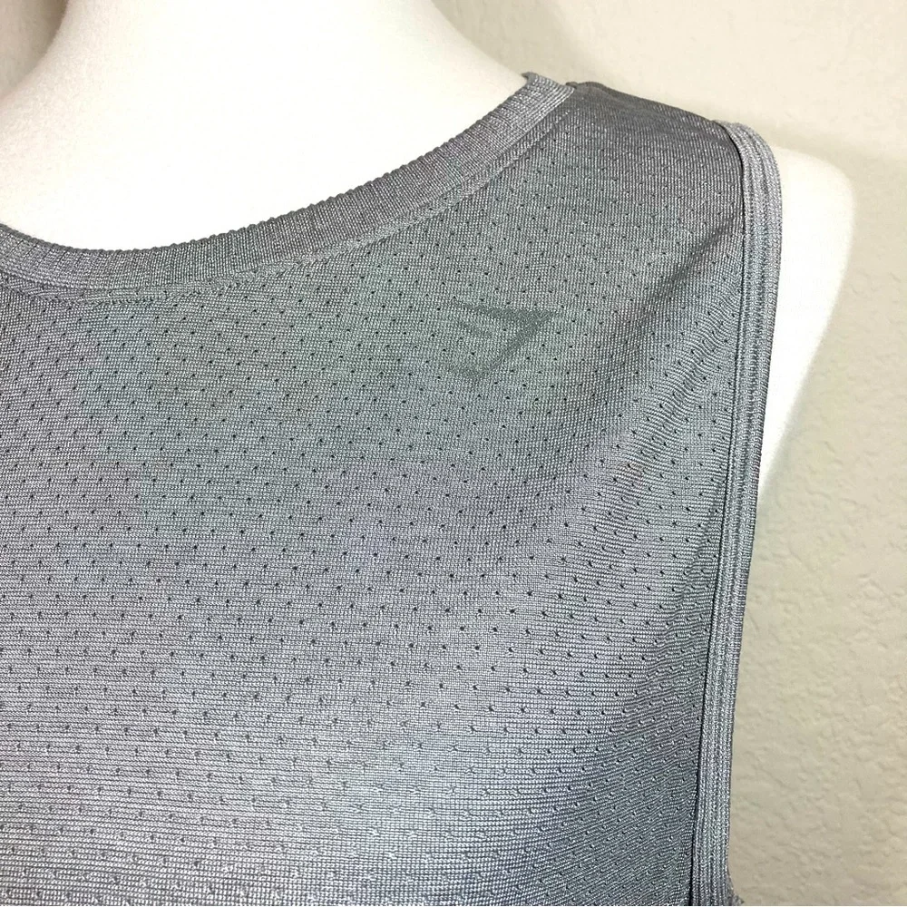 GYMSHARK Silver Gray Athletic Work Out Tank Top with Cross Over Back Size Small - Picture 3 of 10
